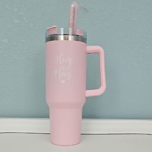 Pink Travel Mug with Handle